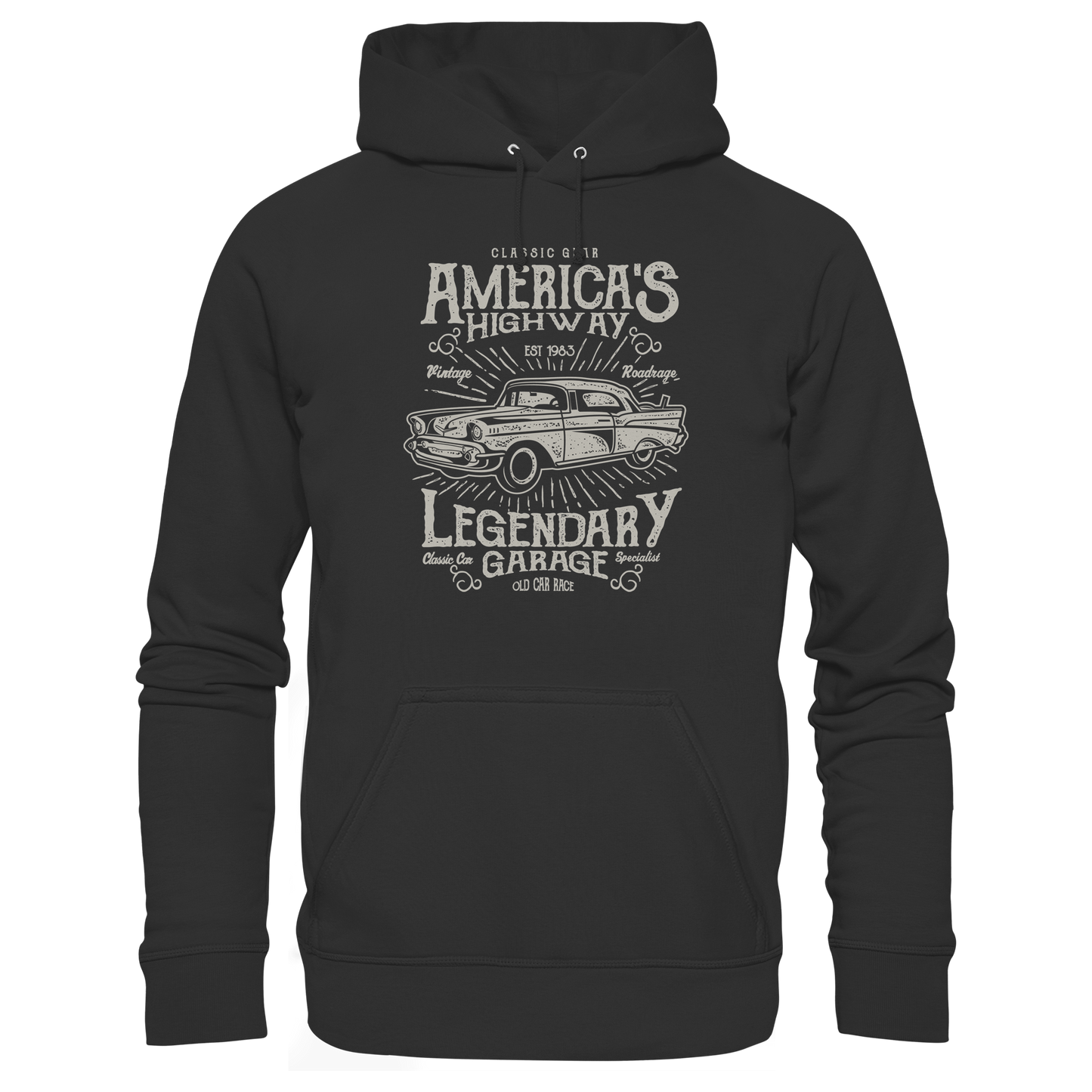 Americas Highway Legendary Garage - Premium Hoodie