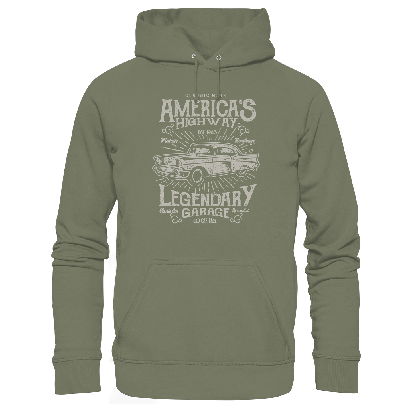 Americas Highway Legendary Garage - Premium Hoodie