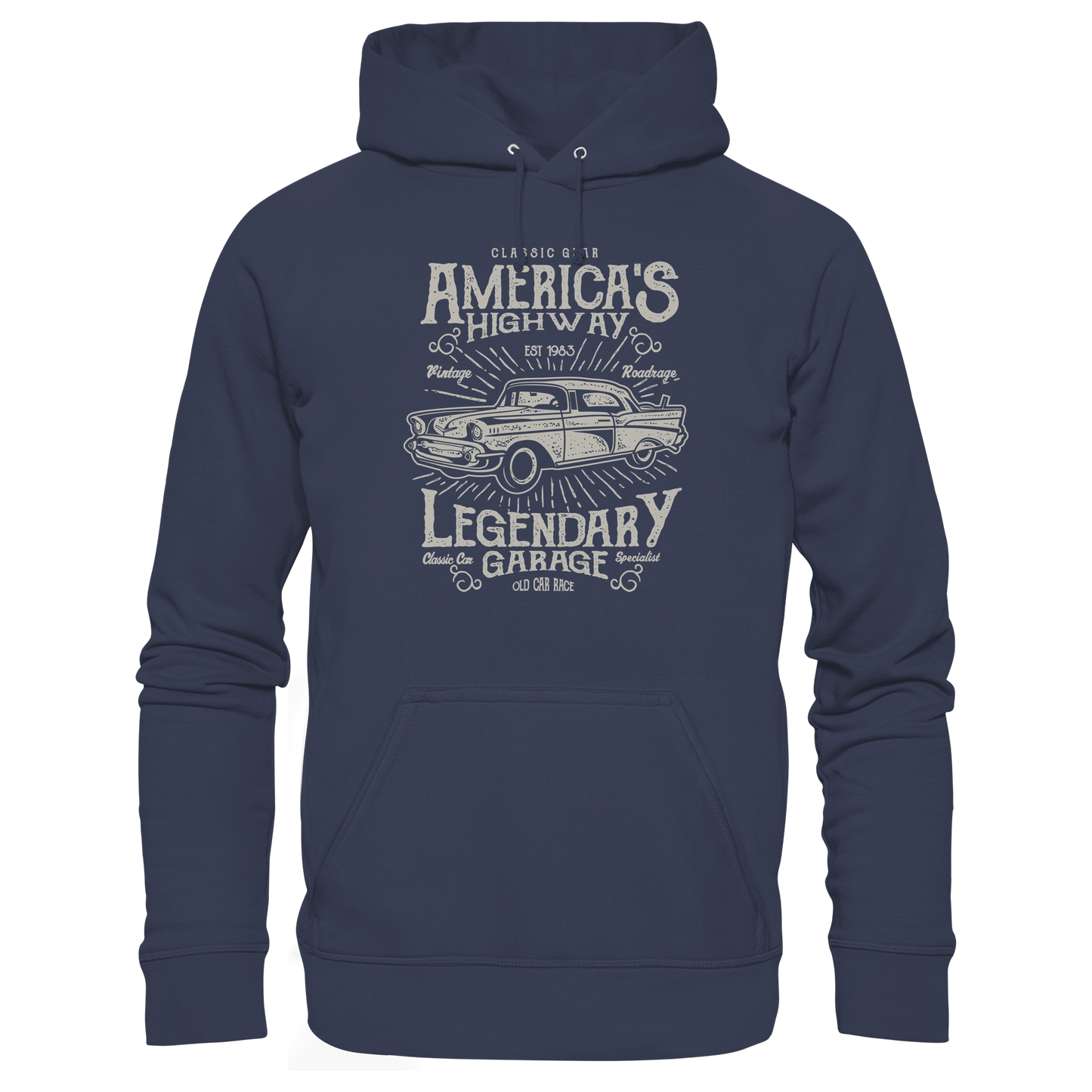 Americas Highway Legendary Garage - Premium Hoodie